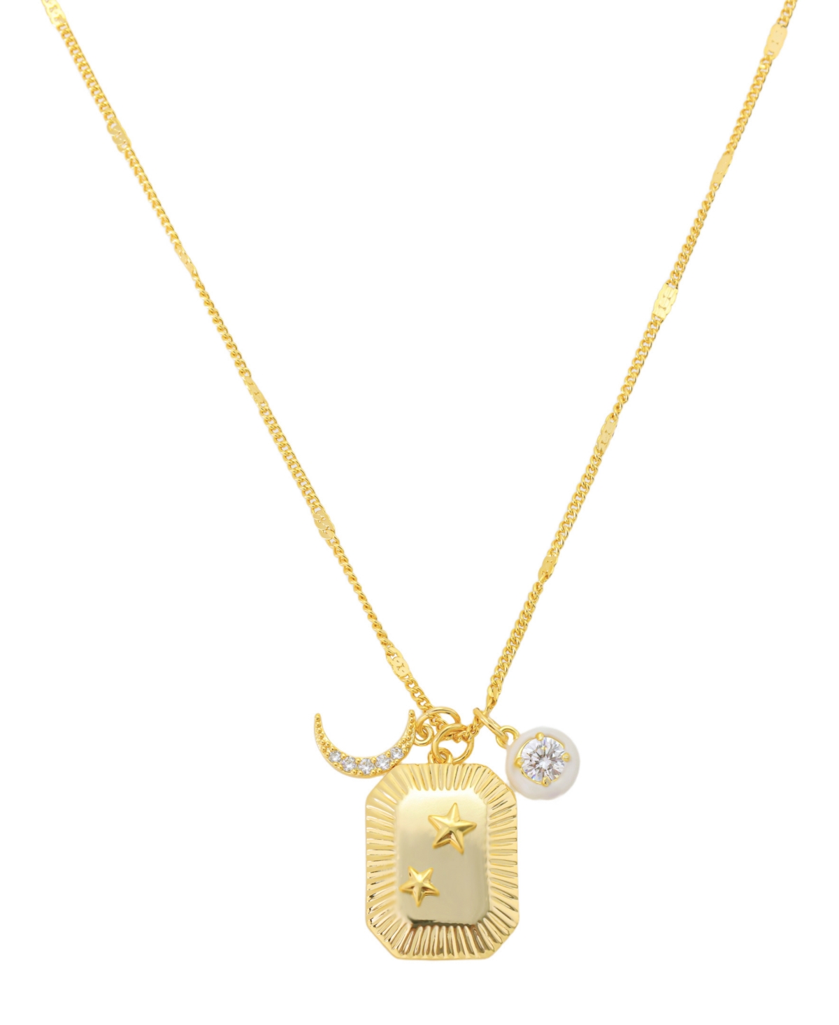 Unwritten Cubic Zirconia Celestial Charm Pendant Necklace In Gold