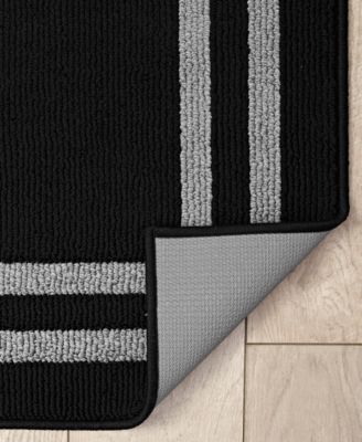 Jean Pierre Double Line Border Tufted - Machine Washable Runner Rug, 26" x 72"