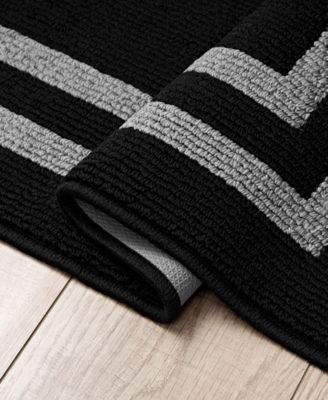 Double Line Border Tufted - Machine Washable Runner Rug, 26" x 96"