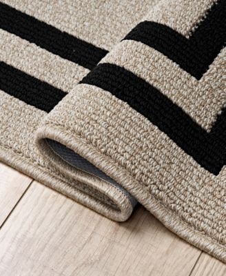 Jean Pierre Double Line Border Tufted - Machine Washable Runner Rug, 26" x 96"