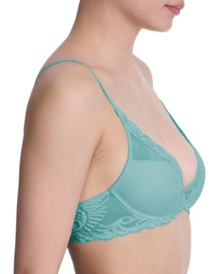Women's Feathers Lace Contour Underwire Plunge Bra 730023