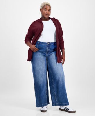 Plus Size 100% Cashmere Zip-Up Hoodie, Macy's Exclusive