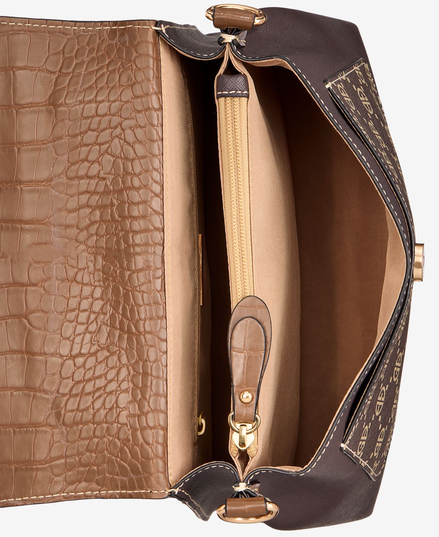 Женская сумка Giani Bernini Small Monogram Top Handle Crossbody, цвет: Кофейный / Орех коричневый — фото 3
