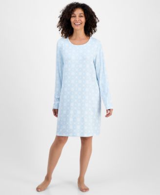 Charter Club - Women's Jersey Printed Long Sleeve Sleepshirt