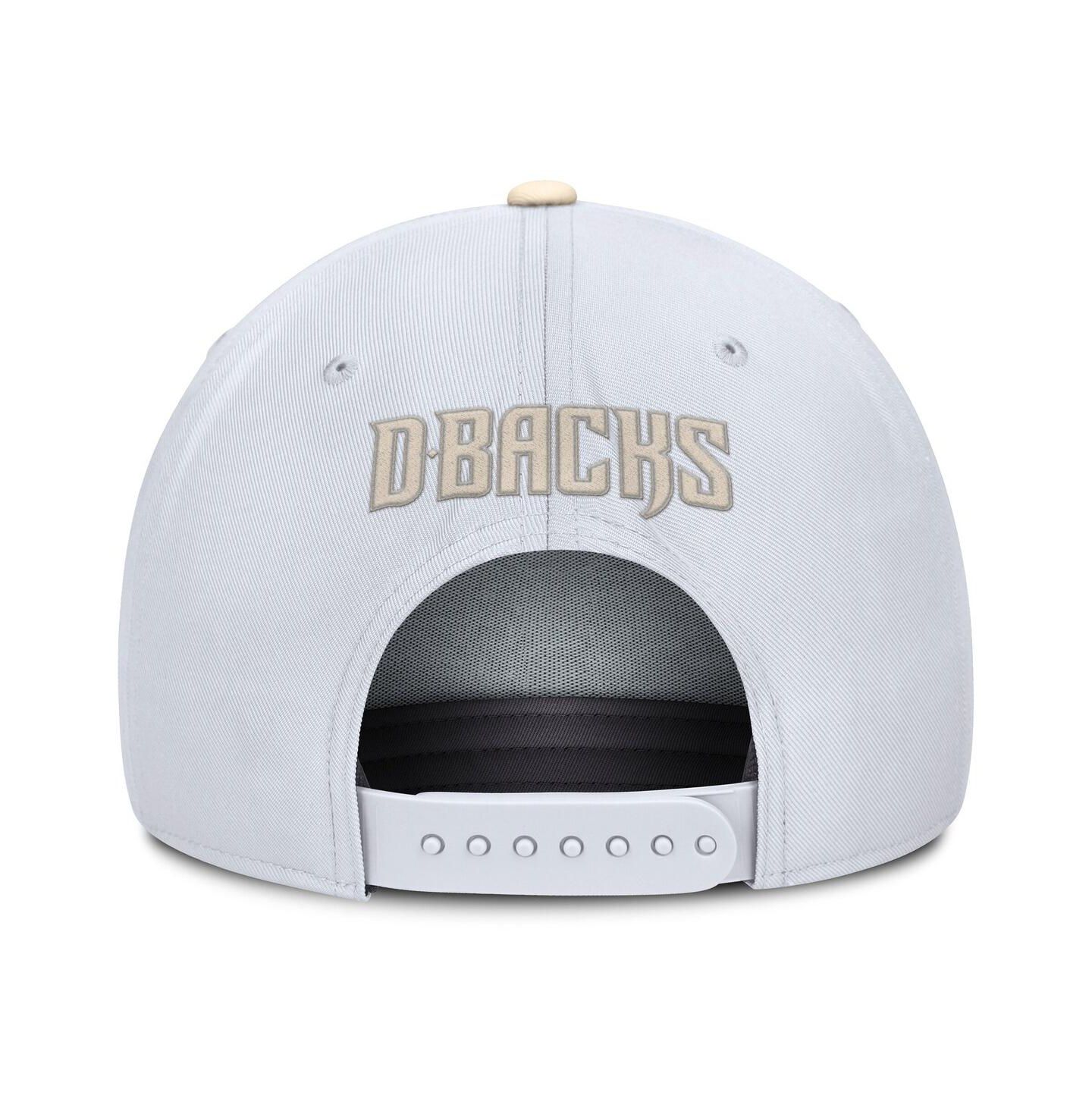 Мужская кепка Nike White/Cream Arizona Diamondbacks Pro Performance Snapback Hat — фото 2