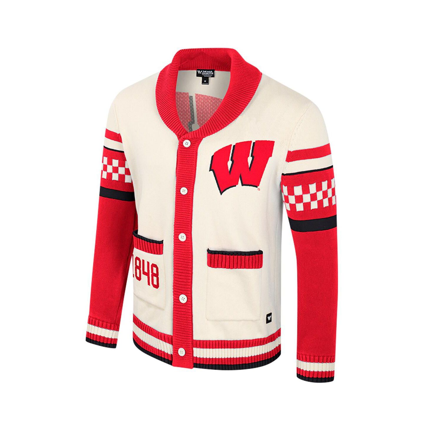 Мужской свитер Colosseum and Cream Wisconsin Badgers Wild Collective Button-Up Jacquard — фото 3