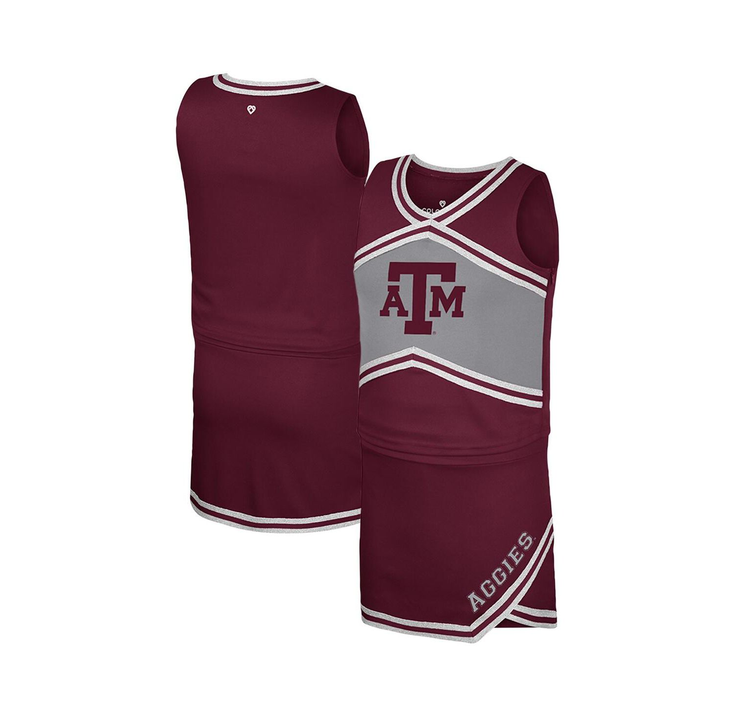 Big Girls Maroon Texas A&M Aggies Cheerleader Top and Skirt Set