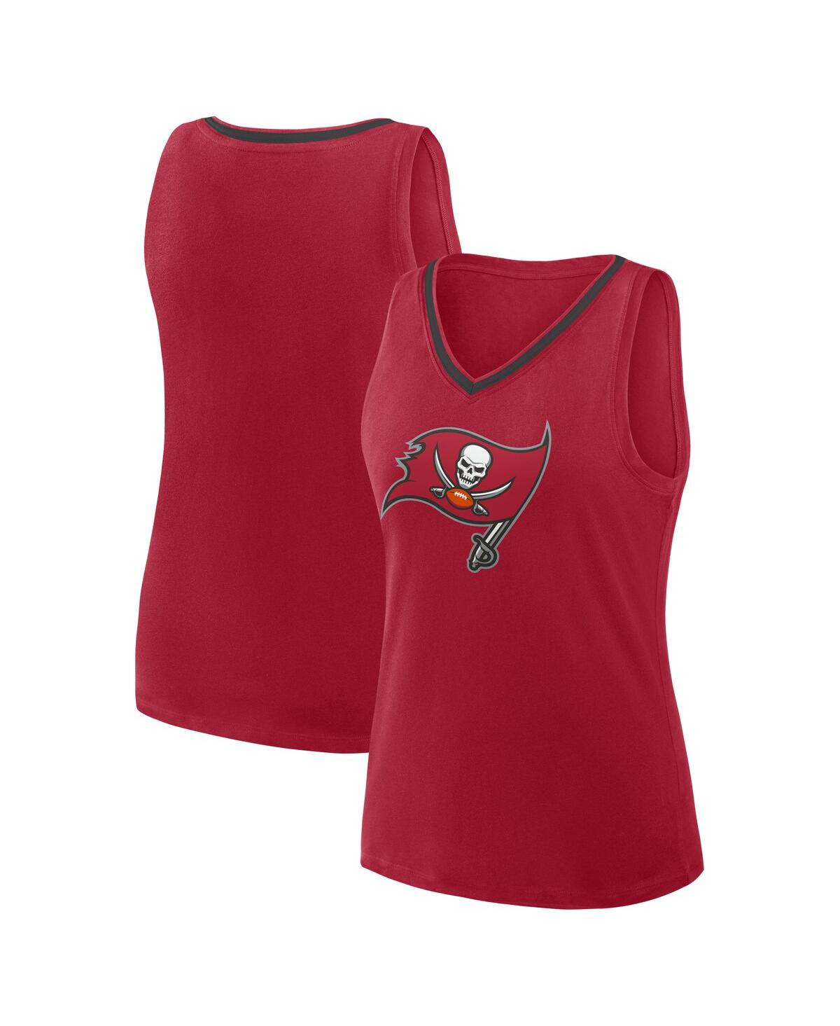Women's Red Tampa Bay Buccaneers Stellar Win V-Neck Tank Top - Red