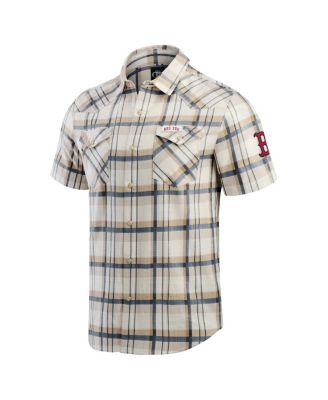 Darius Rucker Collection by Men's Navy Boston Red Sox Plaid Full-Snap Shirt