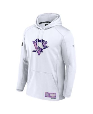 Men's White Pittsburgh Penguins Authentic Pro Hockey Fights Cancer Pullover Hoodie