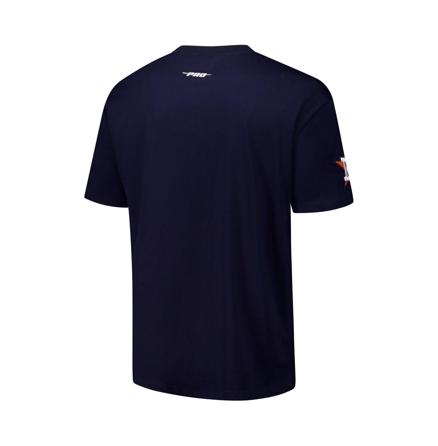 Мужская футболка Pro Standard Navy Houston Astros Turn It Up Dropped Shoulder — фото 2
