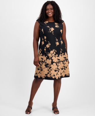 Connected - Plus Size Floral-Print Fit & Flare Dress