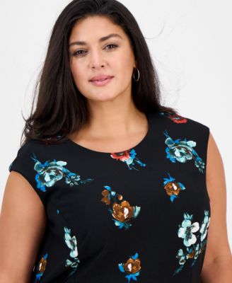 Plus Size Floral-Print Fit & Flare Dress