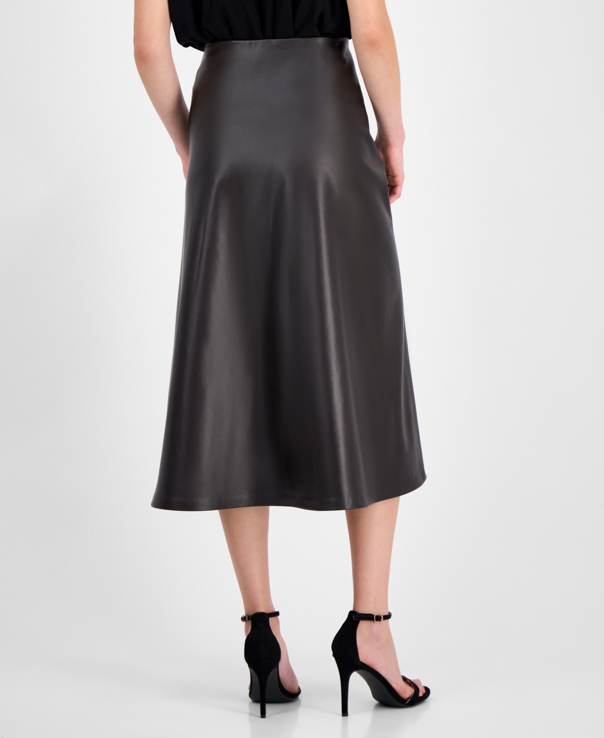 Anne Klein Women's Flared Pull-on Midi Skirt In Gray