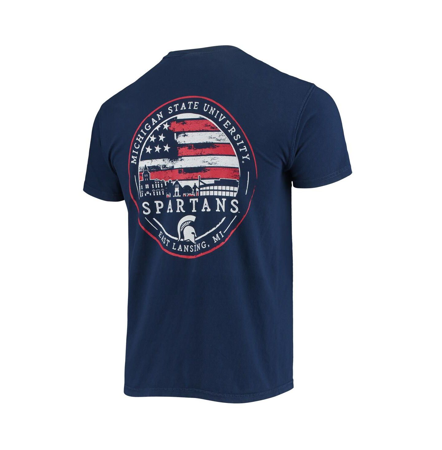 Мужская футболка Image One Navy Michigan State Spartans Campus Americana — фото 3