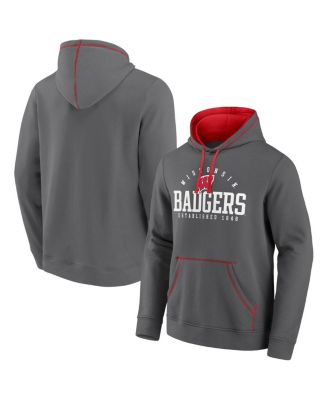 Fanatics - Men's Gray Wisconsin Badgers Toppler Fleece Pullover Hoodie