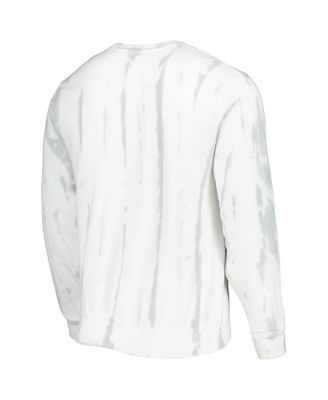 Men's White/Silver UCLA Bruins Classic Arch Dye Terry Pullover Sweatshirt