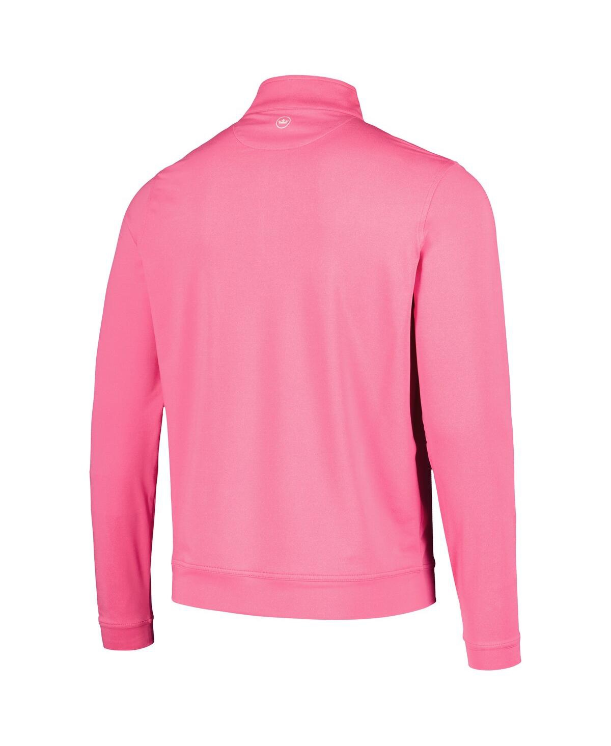 Peter Millar Men's Pink The Players Perth Melange Performance Quarter-zip Sweatshirt In Pink