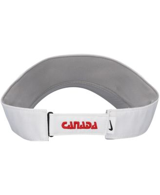 Men's White Canada Soccer Ace Performance Adjustable Visor Hat