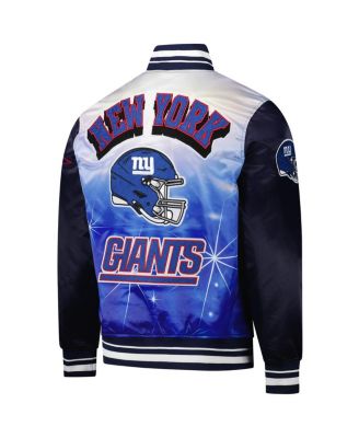 Men's Navy New York Giants Sublimated Satin Full-Snap Jacket