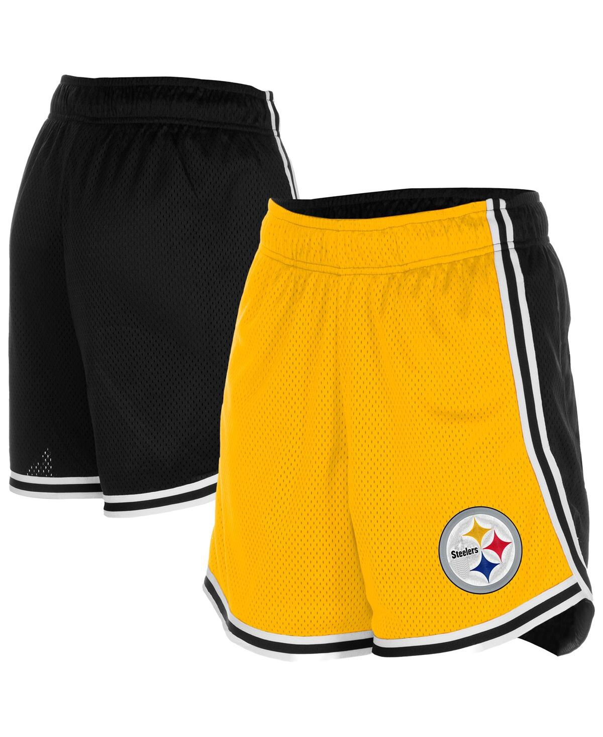 Women's Gold/Black Pittsburgh Steelers Sport Classics Mesh Shorts - Gold, Black