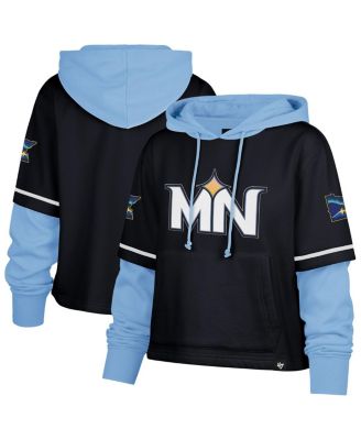 '47 Brand - Women's Navy Minnesota Twins City Connect Shortstop Cropped Pullover Hoodie