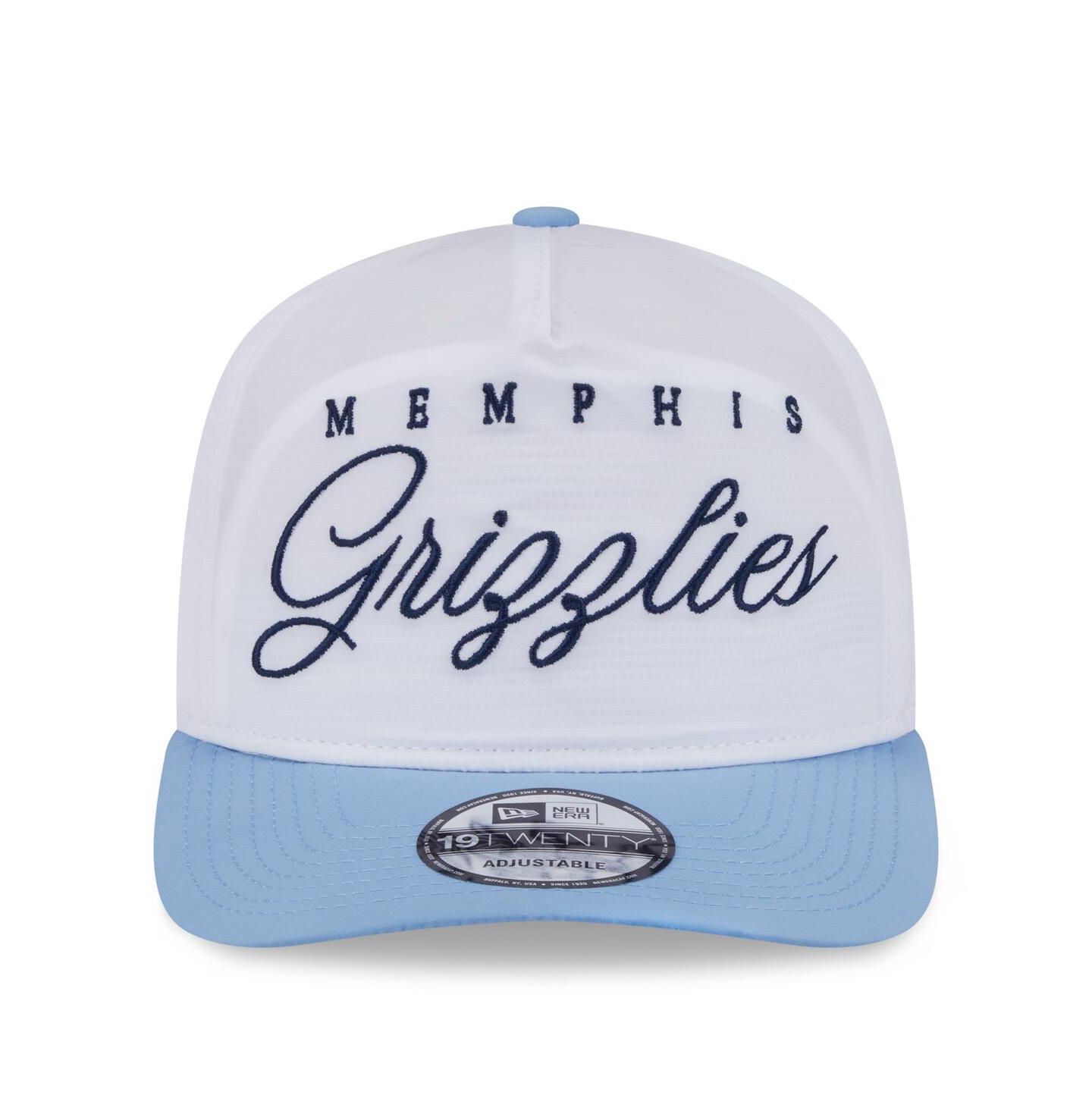 Мужская кепка New Era White/Light Blue Memphis Grizzlies 2025 NBA Draft On-Stage Nylon 19TWENTY Adjustable Hat — фото 2