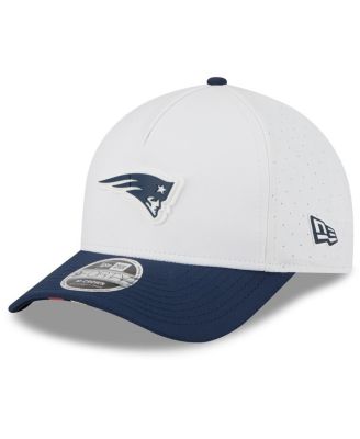 New Era - Men's White/Navy New England Patriots 2025 NFL Training Camp A-Frame 9FORTY Adjustable Hat