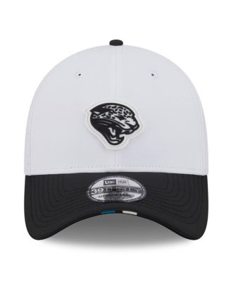 Men's White/Black Jacksonville Jaguars 2025 NFL Training Camp Throwback Logo 39THIRTY Flex Hat