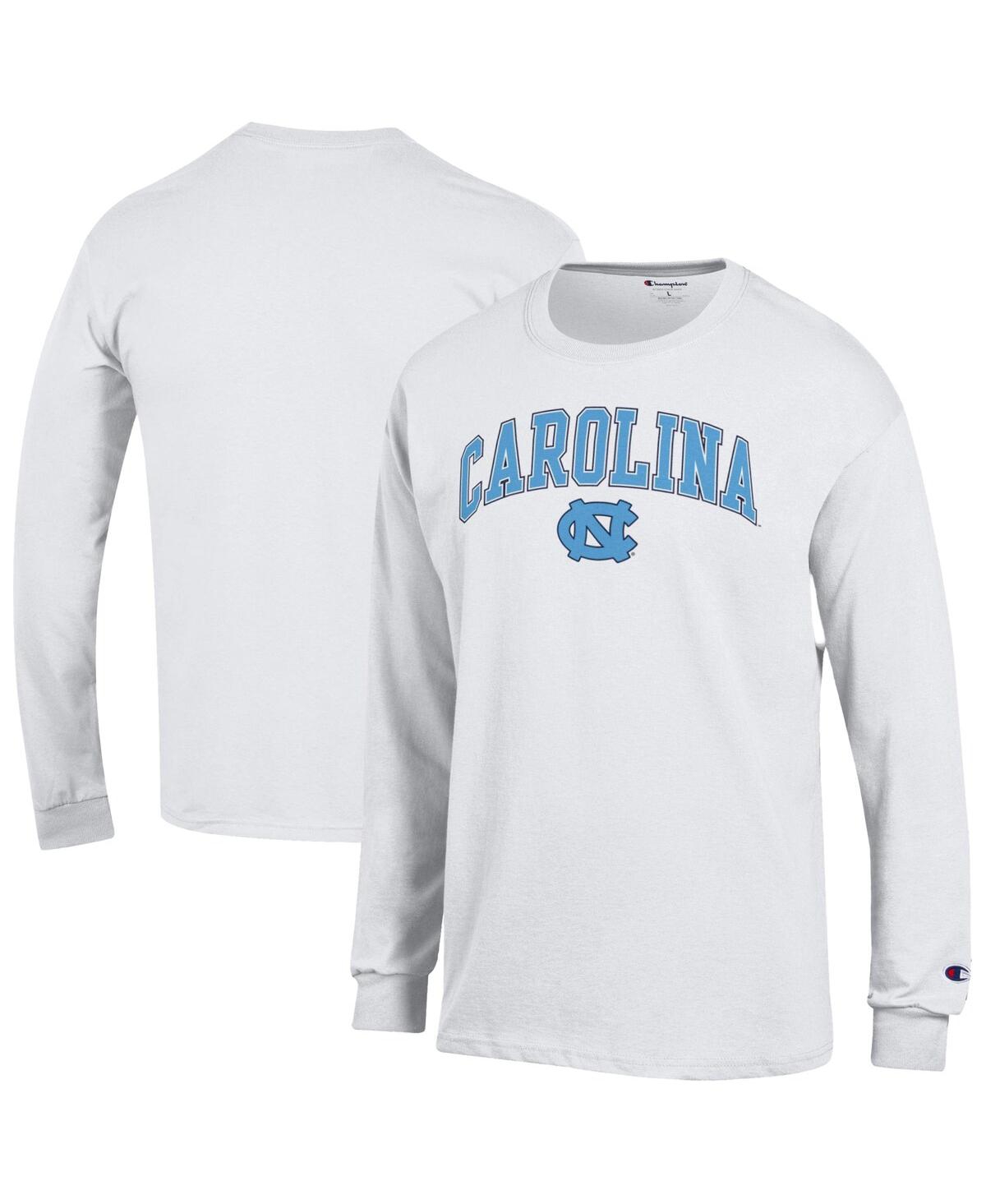Champion Men's Carolina Blue North Carolina Tar Heels Arch Over Logo Long Sleeve T-Shirt - White