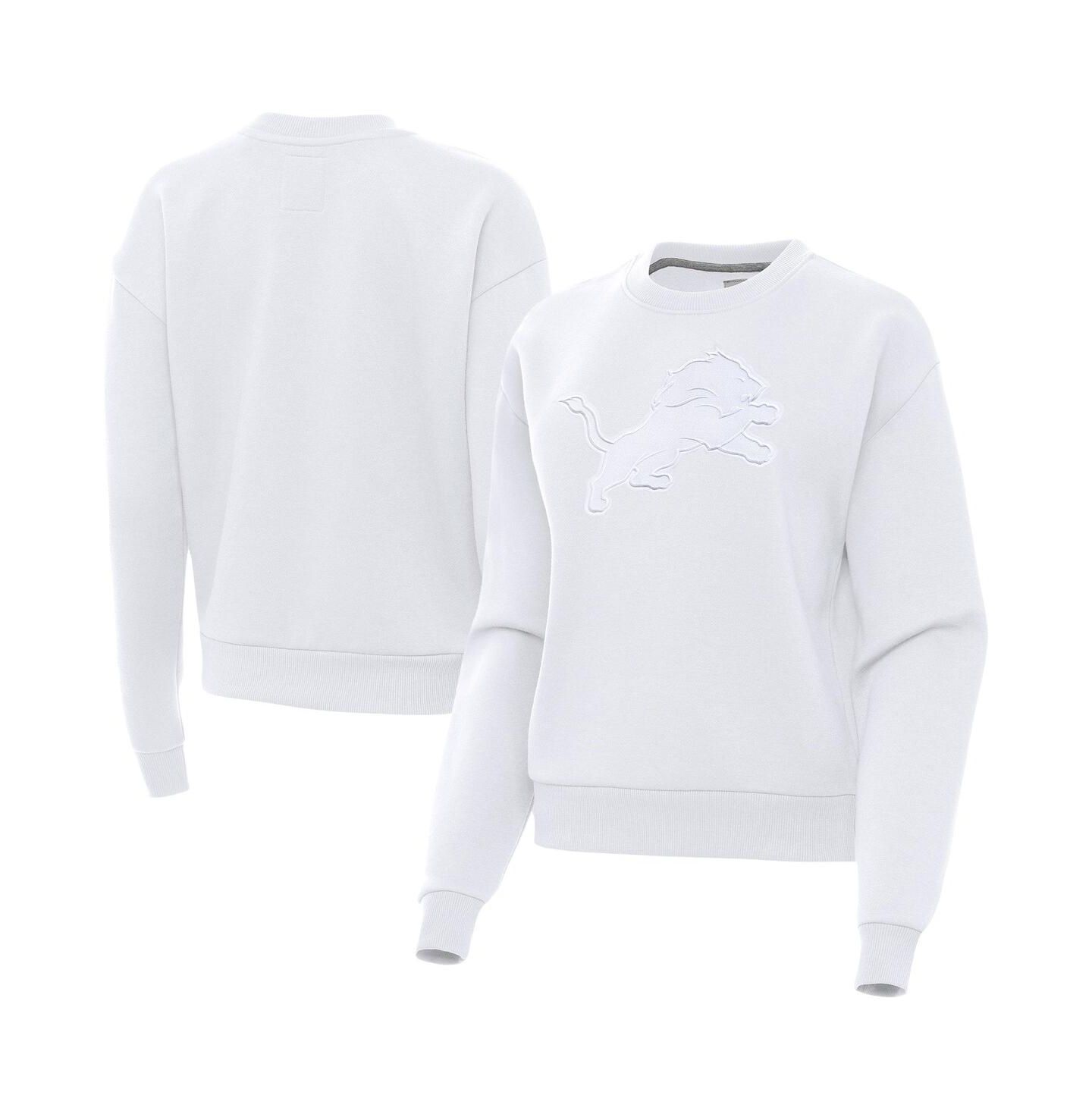 Женская толстовка Antigua White Detroit Lions Victory Pullover — фото 1