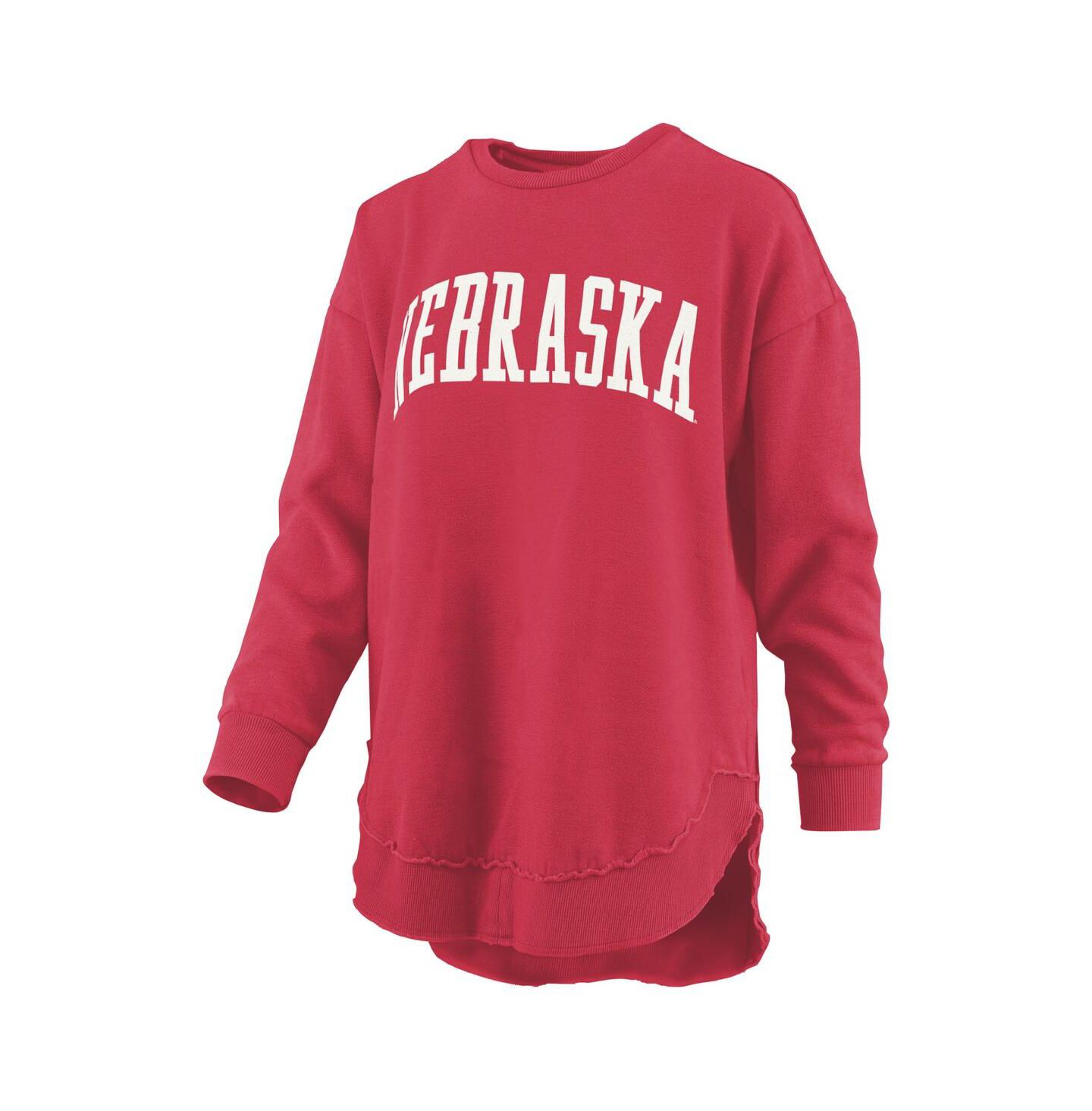 Женская толстовка Pressbox Scarlet Nebraska Huskers Mélange Poncho Vintage Fleece Long Sleeve Pullover — фото 2