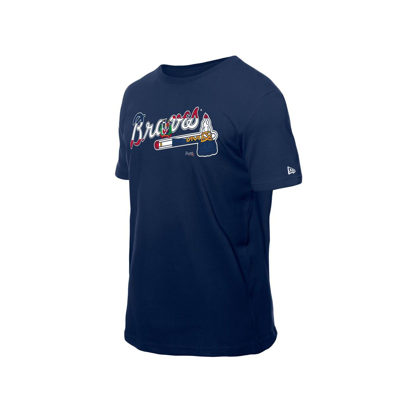Мужская футболка New Era Navy Atlanta Braves Dominican Republic Flag Logo — фото 2