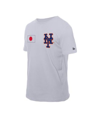 Men's White New York Mets Japanese Flag T-Shirt