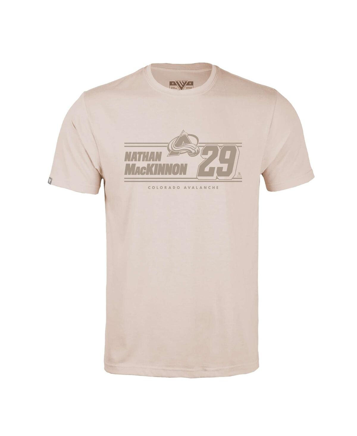 Men'sÂ Nathan MacKinnon Khaki Colorado Avalanche Richmond Mileage Name Number T-Shirt - Khaki