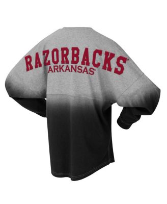 Men's and Women's Black/Gray Arkansas Razorbacks Ombre Long Sleeve T-Shirt