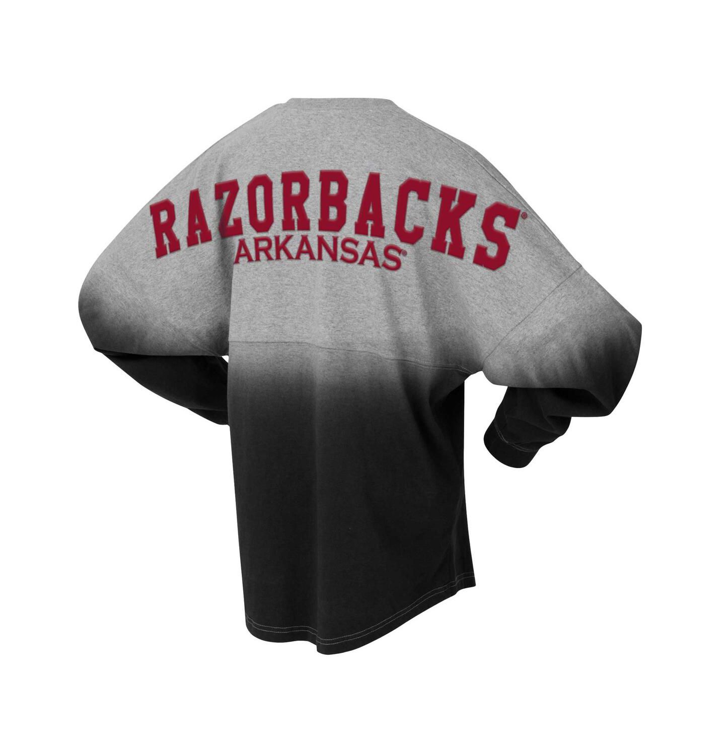 Футболка Spirit Jersey Black/Gray Arkansas Razorbacks Ombre Long Sleeve — фото 3