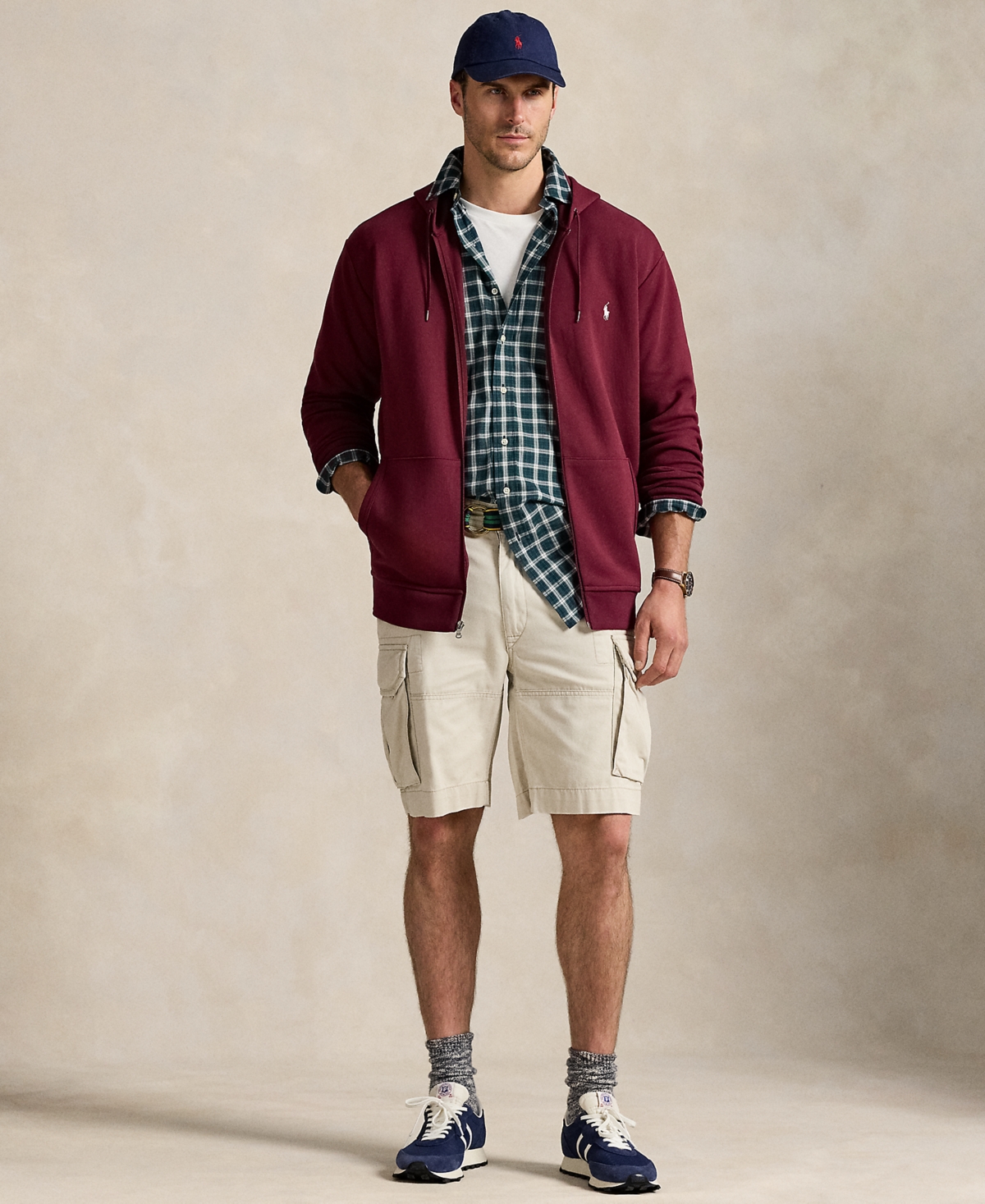 Polo Ralph Lauren Bordeaux Sweatshirt With Drawstring Hood And Pony Embroidery On The Front In Burgundy