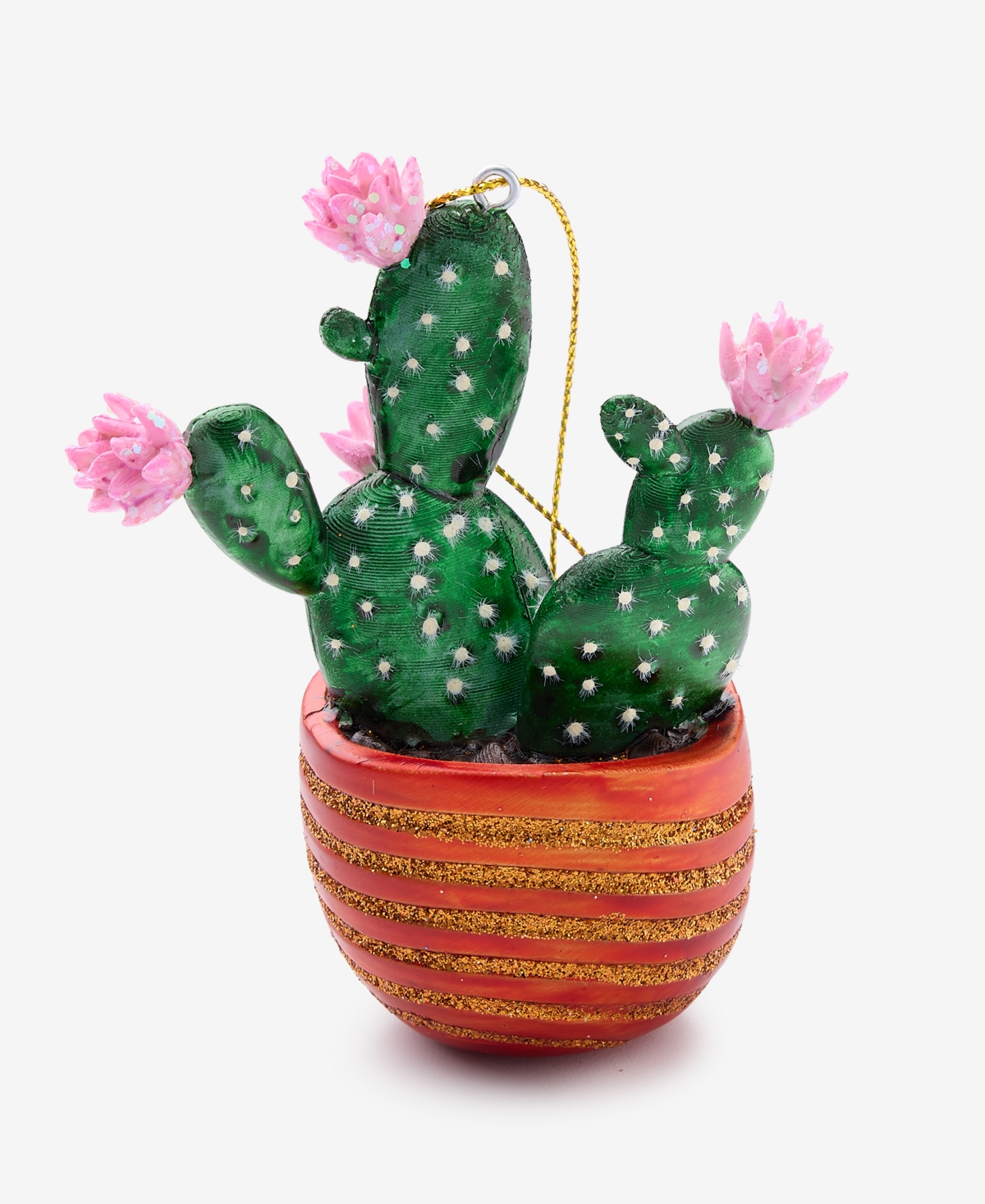 Holiday Lane Eclectic Charm Glass Potted Cactus Ornament, Macy's Exclusive In Transparent
