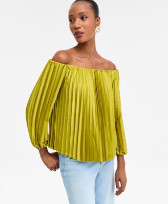 Women's Off-The-Shoulder Pleated Blouse, Macy's Exclusive