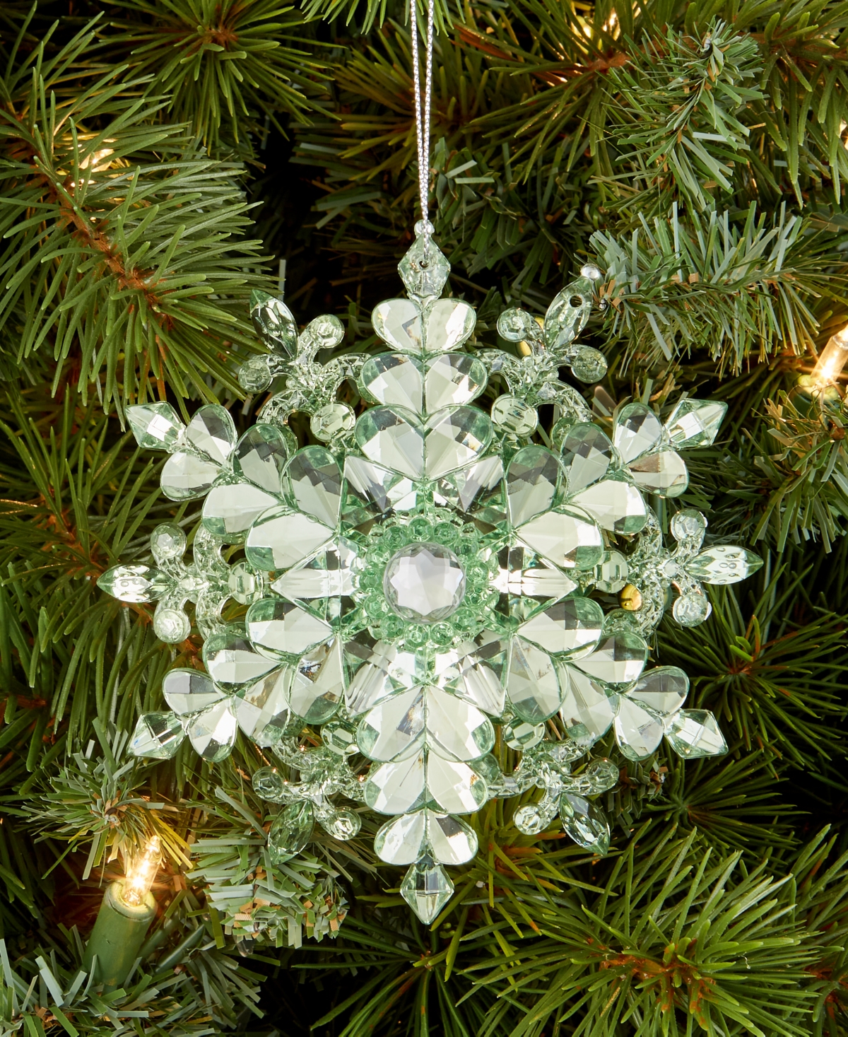 Holiday Lane Enchanted Emerald Green Snowflake Ornament, Macy's Exclusive