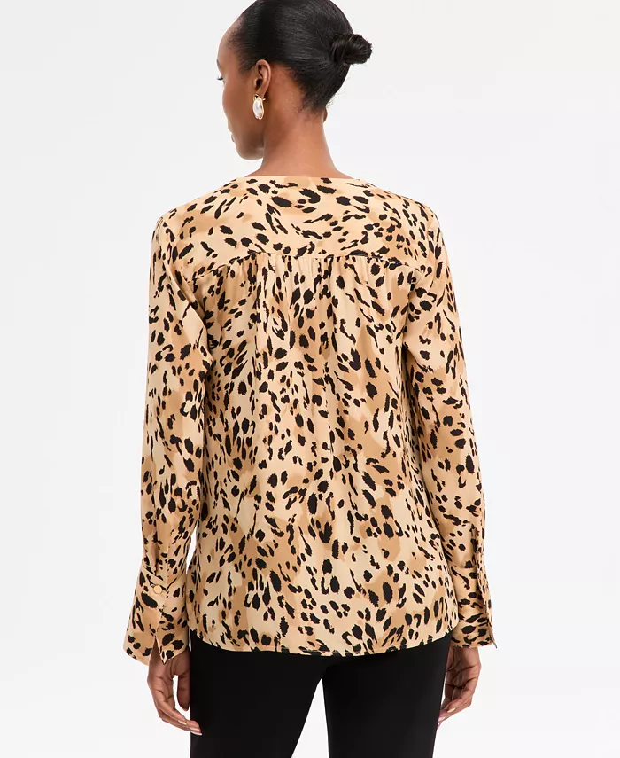 Women's Printed Surplice-Neck Blouse - thumbnail 4