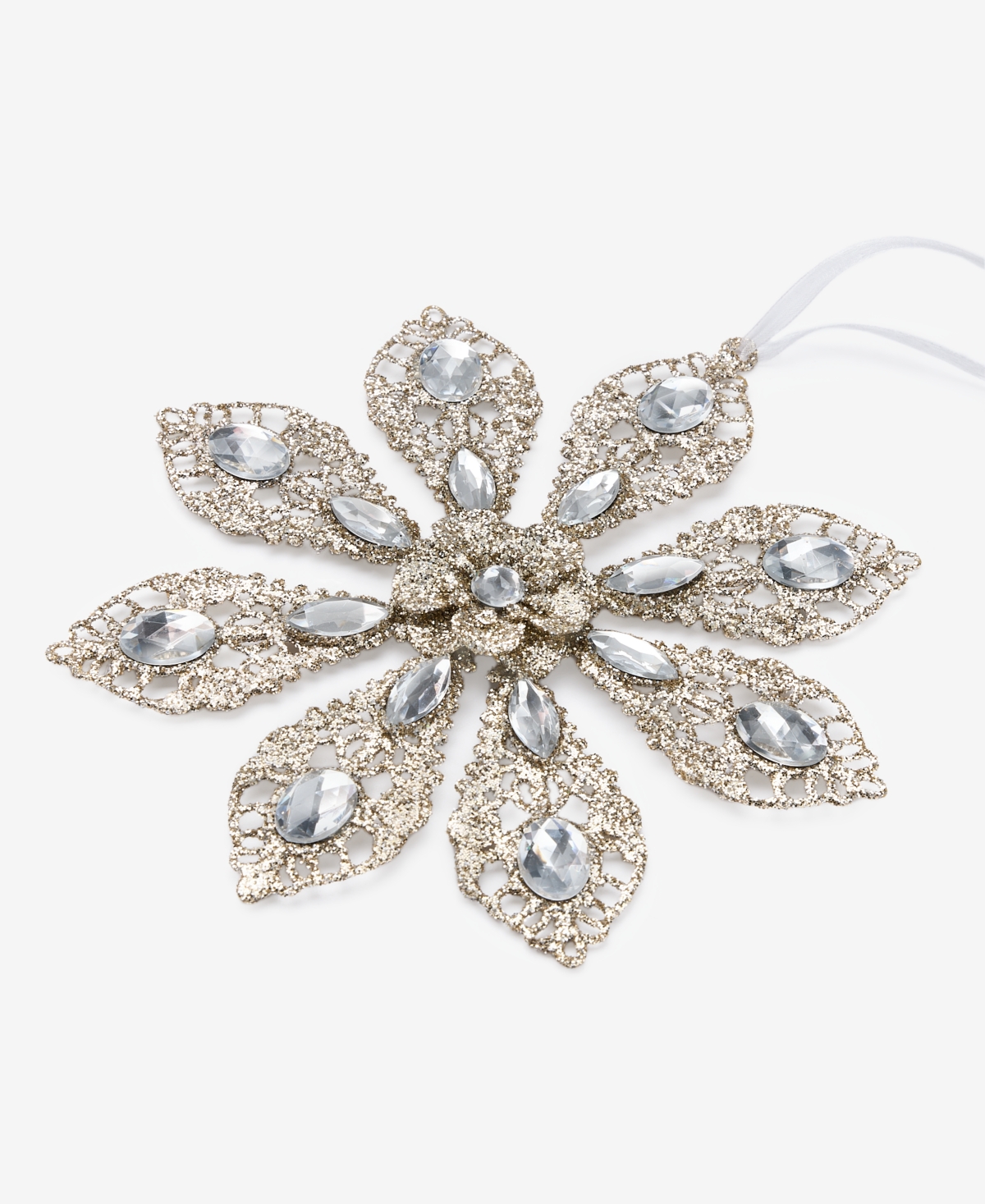 Holiday Lane Jeweled Classics Iron Snowflake Ornament, Macy's Exclusive In Transparent