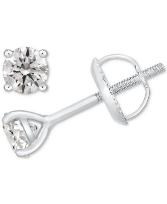 GIA Certified Diamonds - GIA Certified Diamond Stud Earrings (1/2 ct. t.w.) in 14k White Gold