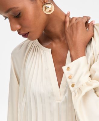 Women's Pleated V-Neck Blouse, Macy's Exclusive 