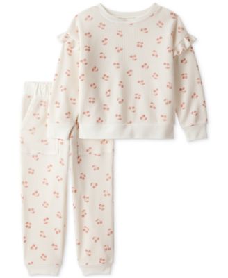Carter's - Toddler Girls Cherry Fruit-Print Long-Sleeve Top & Pants, 2 Piece Set
