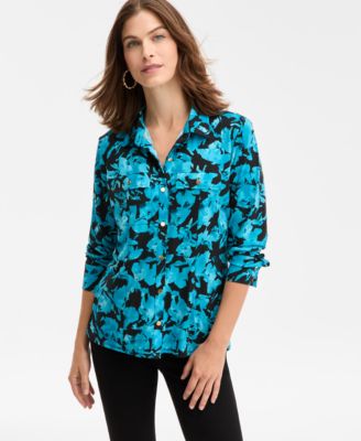 Women's Printed Utility Top, Macy's Exclusive
