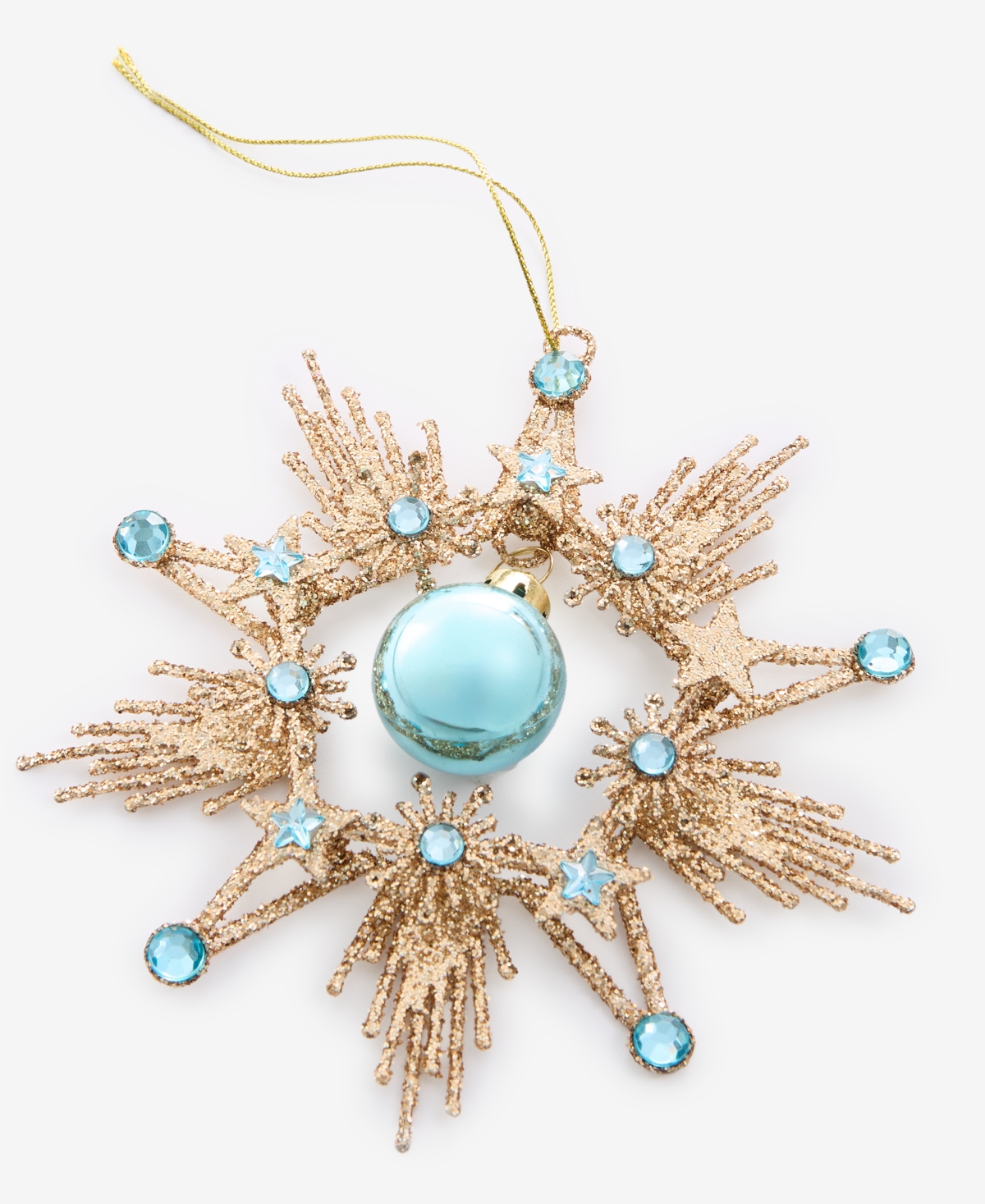 Holiday Lane Enchanted Emerald Gold-tone Snowflake Ornament, Macy's Ornament In Green