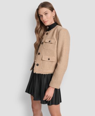 Women's Tweed Pocket-Front Crop Jacket