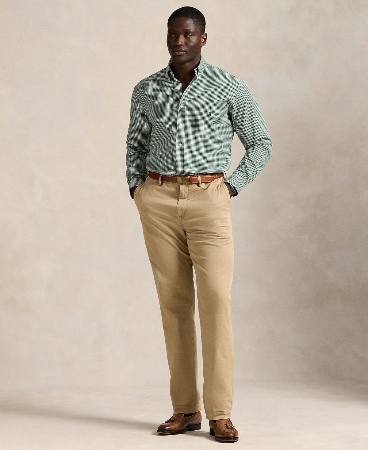 Polo Ralph Lauren Men's Big & Tall Poplin Sport Shirt In Green